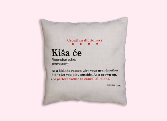 Jastučnica - Croatian dictionary - Kiša će